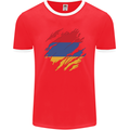 Torn Armenia Flag Armenian Day Football Mens Ringer T-Shirt FotL Red/White