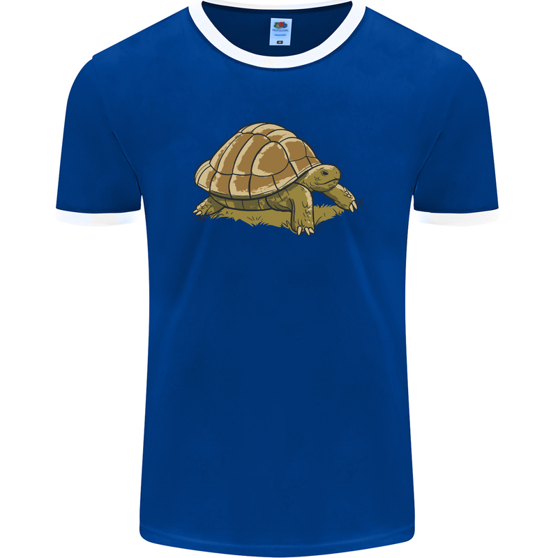 A Brown Tortoise Mens Ringer T-Shirt FotL Royal Blue/White