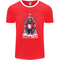 Yule Yeti Funny Christmas Bigfoot Sasquatch Xmas Mens Ringer T-Shirt FotL Red/White