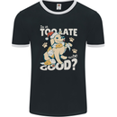 Funny Christmas Dog Too Late to Be Good Mens Ringer T-Shirt FotL Black/White