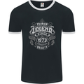 Premium Legend 50th Birthday 1973 Mens Ringer T-Shirt FotL Black/White
