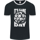Football Game Day England Ireland Scotland Wales Mens Ringer T-Shirt FotL Black/White