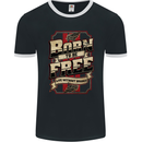 Born To Be Free Biker Motorbike Motorcycle Mens Ringer T-Shirt FotL Black/White