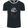 A Gothic Rose Dripping With Blood Mens Ringer T-Shirt FotL Black/White
