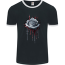 A Gothic Rose Dripping With Blood Mens Ringer T-Shirt FotL Black/White
