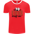 70th Birthday 70 is the New 21 Funny Mens Ringer T-Shirt Red/White