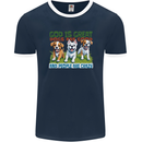 Dogs God is Great Christian Christianity Jesus Mens Ringer T-Shirt FotL Navy Blue/White