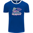 Crushing Eggs Easter T-Rex Dinosaur Monster Truck Mens Ringer T-Shirt FotL Royal Blue/White