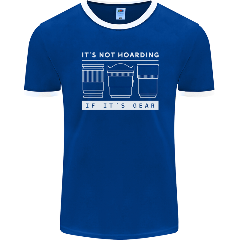 It's Not Hoarding if its Photography Photographer Mens Ringer T-Shirt FotL Royal Blue/White