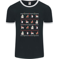 Christmas Penguin Llama Reindeer Bear Xmas Mens Ringer T-Shirt FotL Black/White