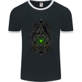 Grim Reaper Gothic Skull Heavy Metal Lantern Mens Ringer T-Shirt FotL Black/White