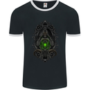 Grim Reaper Gothic Skull Heavy Metal Lantern Mens Ringer T-Shirt FotL Black/White