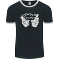 Pew Pew Pew Hands Funny Sci-Fi Lightsaber Mens Ringer T-Shirt FotL Black/White