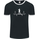 Paddleboard Pulse Paddle Boarding ECG Mens Ringer T-Shirt FotL Black/White