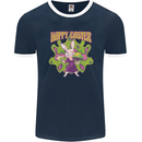 Trippy Easter Magic Mushrooms LSD Mens Ringer T-Shirt FotL Navy Blue/White