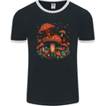 Dachshund With Mushrooms Dog Mens Ringer T-Shirt FotL Black/White