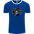 South Africa Bodybuilding Gym Training African Mens Ringer T-Shirt FotL Royal Blue/White