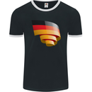 Curled Germany Flag German Day Football Mens Ringer T-Shirt FotL Black/White