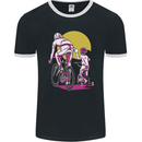 Father & Son Cycling Fathers Day Bicycle Bike Mens Ringer T-Shirt FotL Black/White