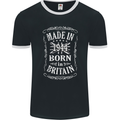 Born In Britain 79th Birthday Made 1944 Mens Ringer T-Shirt FotL Black/White