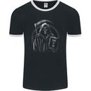 Time to Die Grim Reaper Mens Ringer T-Shirt FotL Black/White