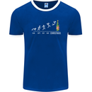 Months to Christmas Funny Xmas Mens Ringer T-Shirt FotL Royal Blue/White