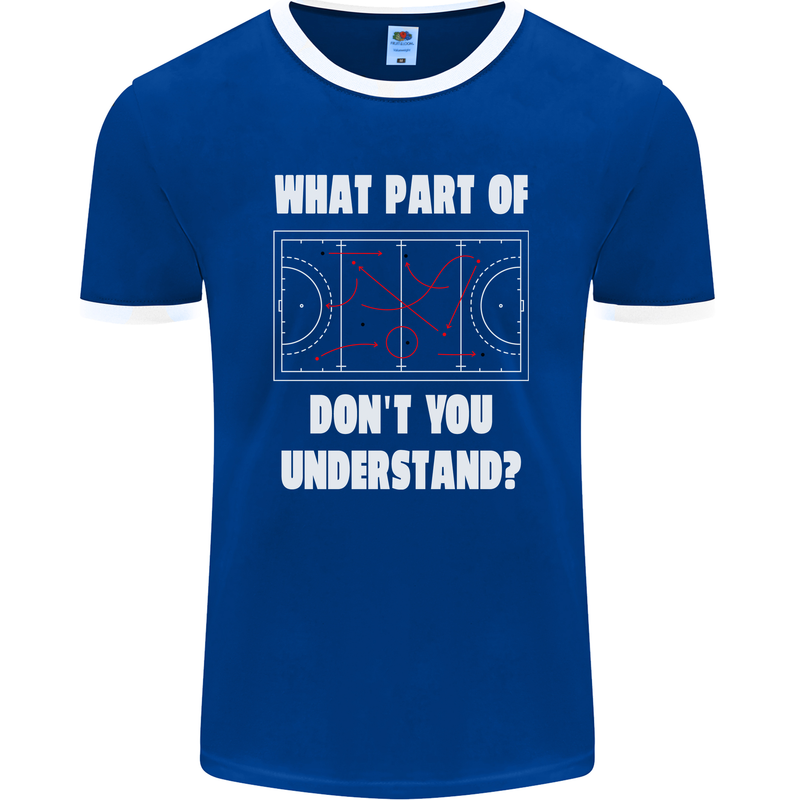 What Part of Hockey Dont You Understand Ice Mens Ringer T-Shirt FotL Royal Blue/White