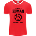 Funny Dog Service Human Do Not Pet Mens Ringer T-Shirt Red/White