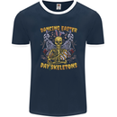Dancing Easter Day Skeletons Skulls Mens Ringer T-Shirt FotL Navy Blue/White