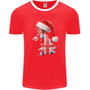 Christmas Great Britain UK Union Jack Flag Xmas Mens Ringer T-Shirt FotL Red/White