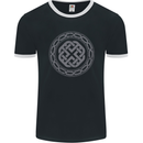 Viking Symbol Norse Mythology Grey Gym Mens Ringer T-Shirt FotL Black/White