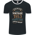Premium Vintage 70th Birthday 1953 Mens Ringer T-Shirt FotL Black/White