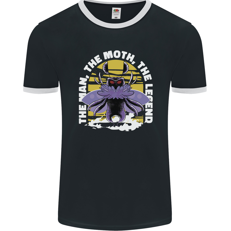 Purple Mothman Mens Ringer T-Shirt FotL Black/White