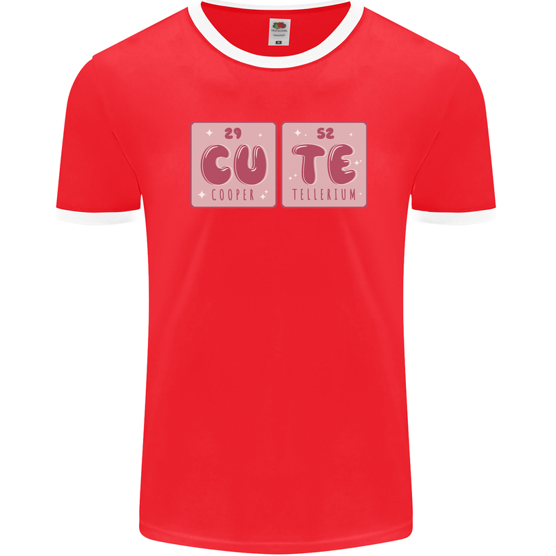 Cute Funny Periodic Table Mens Ringer T-Shirt FotL Red/White
