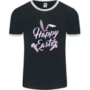 Happy Easter Cool Rabbit Ears and Feet Mens Ringer T-Shirt FotL Black/White
