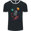 Cosmic Swing Fantasy Astronaut in Space Planets Mens Ringer T-Shirt FotL Black/White