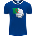 Curled Algeria Flag Algerian Day Football Mens Ringer T-Shirt FotL Royal Blue/White