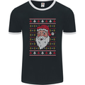 Traditional Santa Claus Christmas Xmas Mens Ringer T-Shirt FotL Black/White