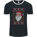 Traditional Santa Claus Christmas Xmas Mens Ringer T-Shirt FotL Black/White