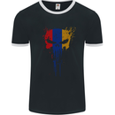 Arminia Skull Gym Training Bodybuilding Mens Ringer T-Shirt FotL Black/White