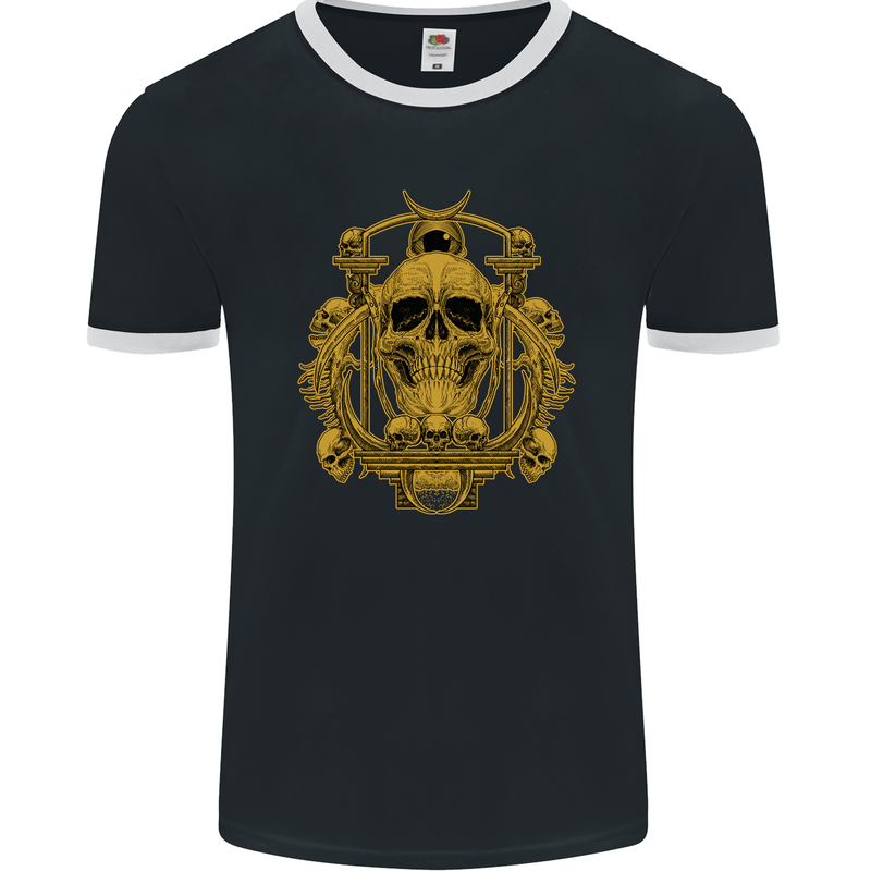 Skull of the Ages Mens Ringer T-Shirt FotL Black/White
