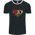 Love Jordan Flag Jordanian Day Football Mens Ringer T-Shirt FotL Black/White