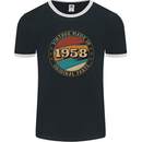 65th Birthday  Vintage Made In 1958 Mens Ringer T-Shirt FotL Black/White
