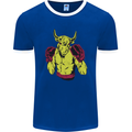 Boxing Bull Muay MMA Thai Boxer Mens Ringer T-Shirt FotL Royal Blue/White