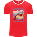 Christmas Santa Claus Needs a Break Xmas Mens Ringer T-Shirt FotL Red/White