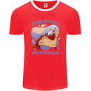 Christmas Santa Claus Needs a Break Xmas Mens Ringer T-Shirt FotL Red/White