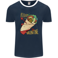 Anti Valentines Day Singles Day Kebab Mens Ringer T-Shirt FotL Navy Blue/White