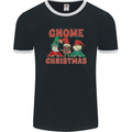 Three Christmas Gnomes Funny Xmas Mens Ringer T-Shirt FotL Black/White