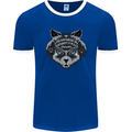 Ouija Board Cat Dark Black Magic Voodoo Mens Ringer T-Shirt FotL Royal Blue/White