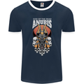 Anubis God of the Dead Ancient Egyptian Egypt Mens Ringer T-Shirt FotL Navy Blue/White